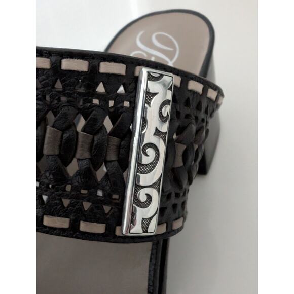 NWOB Brighton Tonia Block Heel Black Sandals Size 8 - Picture 5 of 8